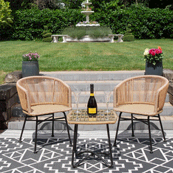 Conservatory 3 Piece All Weather Set - Caribbean Garden Furniture Candle and Blue Interiors 