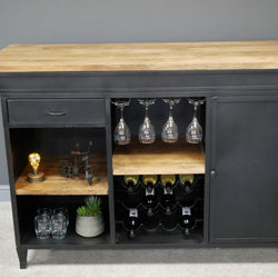 Dark Iron Drinks Cabinet With Bar