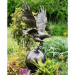 Large Eagle on Metal Ball Garden Sculpture Garden Sculptures Candle and Blue 