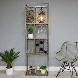 Modern Metal Open Wine Cabinet