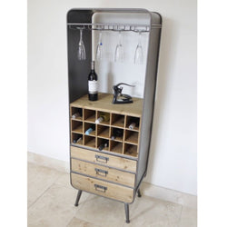 Retro Tall Wooden Wine Cabinet