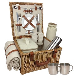 2 Person Picnic Hamper Rye Picnic Baskets Candle and Blue 