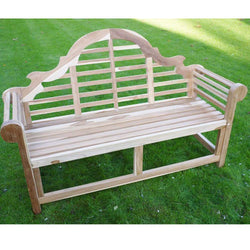 2 Seater Wooden Garden Teak Bench Marlboro Gardening Furniture Candle and Blue 