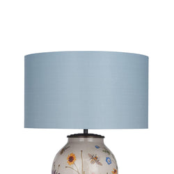 35cm Silk Lined Cylinder Lamp Shade Lighting Candle and Blue Interiors 