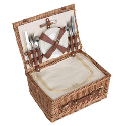 4 Person Luxury Classic Picnic Hamper Picnic Baskets Candle and Blue Interiors 