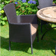 Byron Manor Montpellier 110cm Table & 4 Stockholm Chairs Patio Set Garden Furniture Candle and Blue Interiors 