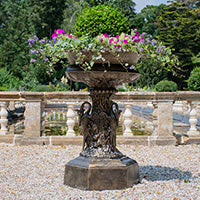 Classic Large Swan Urn Garden Planter Garden Pot Saucers & Trays Candle and Blue Interiors 