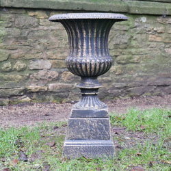 Classic Vintage Style Cast Iron Garden Urn Planter 50cm Garden Pots Candle and Blue Interiors 