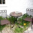 Cotswold Patio Small Table And Chair Set Gardening Furniture Candle and Blue 