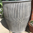 Galvanised Plant Pot Holder For Garden Dolly Tub Gardening Accessories Candle and Blue 