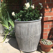Galvanised Plant Pot Holder For Garden Dolly Tub Gardening Accessories Candle and Blue 