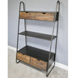 Industrial Style Metal & Fir Wood Standing Bookcase Bookcases & Standing Shelves Candle and Blue Interiors 