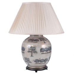 Jenny Worrall Large Guinea Fowl Table Lamp Lighting Candle and Blue 