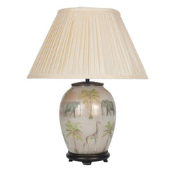 Jenny Worrall Medium Oval Safari Table Lamp Lighting Candle and Blue 