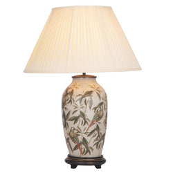 Jenny Worrall Tall Parrot Table Lamp Base Lighting Candle and Blue Interiors 