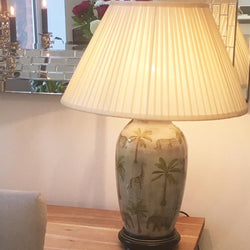 Jenny Worrall Urn Safari Table Lamp Lighting Candle and Blue 