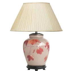 Jenny Worrall Vine Gold And Taupe Glass Table Lamp Lighting Candle and Blue 