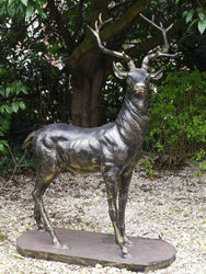 Large Metal Garden Stag Sculpture Garden Sculptures Candle and Blue 