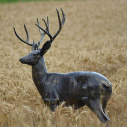 Large Standing Metal Garden Stag Garden Sculptures Candle and Blue 