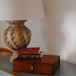 Leather Document Box File Leather Storage Candle and Blue 