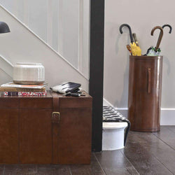 Leather Umbrella Stand Leather Storage Candle and Blue 