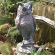 Long Eared Owl Metal Garden Sculpture Garden Sculptures Candle and Blue 