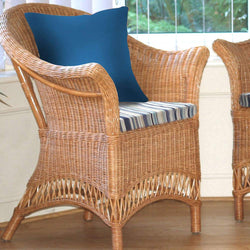 Loom Style Chair Candy Brown Conservatory Furniture Candle and Blue 