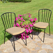 Nassau Small Round Garden 60cm Table & 2 Milan Chairs Garden Furniture Candle and Blue Interiors 