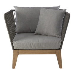 Nordic Style Grey Rope Conservatory Armchair Small Conservatory Furniture Candle and Blue Interiors 