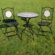 Outdoor Small Patio Mosaic Furniture 3 Piece Set - Tobago Garden Furniture Candle and Blue Interiors 