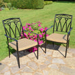 Pair of Metal Garden Patio Dining Chairs - Ascot Garden Furniture Candle and Blue Interiors 