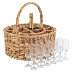 Picnic Willow Wine and Glass Carrier Basket Picnic Baskets Candle and Blue Interiors 