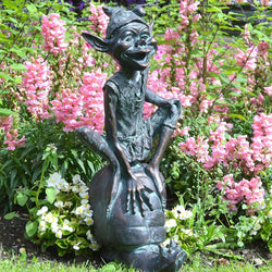 Pixie On Snail Garden Ornament Garden Sculptures Candle and Blue 