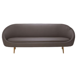 Retro Style Faux Brown Leather Sofa Leather Sofas and Chairs Candle and Blue Interiors 