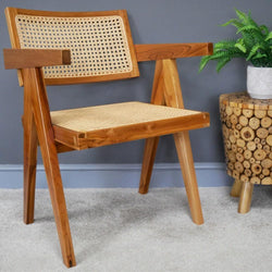 Retro Teak Wood Chair Accent Chairs Candle and Blue Interiors Natural 