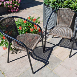 San Remo Garden Patio or Conservatory Set of 2 Chairs Outdoor Chairs Candle and Blue Interiors 