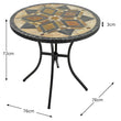 Small Round 76cm Mosaic Patio Table - Darwin Garden Furniture Candle and Blue Interiors 