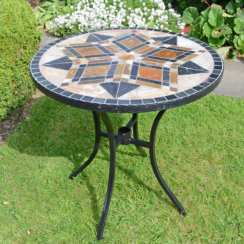 Small round on sale umbrella table