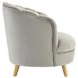 Soft Grey Velvet Upholstered Living Room Chair Accent Chairs Candle and Blue Interiors 