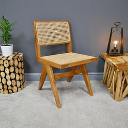 Teak and Woven Rattan Occasional Lounge/Dining Chair - Isla Accent Chairs Candle and Blue Interiors 