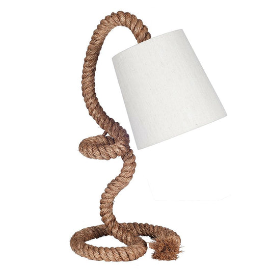 Twisted Rope Nautical Task Table Lamp Rope Lighting Candle and Blue 