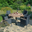Vermont Patio Dining Set 4 Outdoor furniture Candle and Blue Interiors 