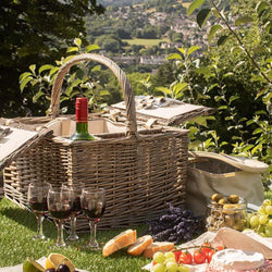 Willow 4 Person Picnic Hamper Picnic Baskets Candle and Blue 