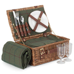 Willow Picnic Basket for 2 Green Tweed Picnic Baskets Candle and Blue Interiors 